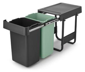Mentol zelena/tamno siva plastična kanta za smeće za odvojeni otpad/ugradbena 30 l Sort&Go – Brabantia