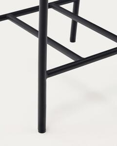 Crna/smeđa metalna vrtna barska stolica Algueret – Kave Home