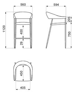 Siva/smeđa metalna vrtna barska stolica Neska – LDK Garden