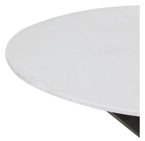 Crno-bijeli okrugli blagovaonski stol s pločom stola u mramornom dekoru ø 120 cm Tomochi – Light & Living