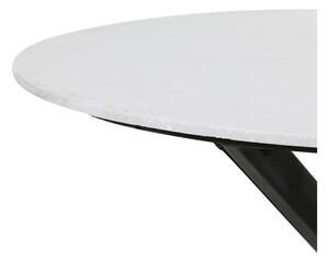 Crno-bijeli okrugli blagovaonski stol s pločom stola u mramornom dekoru ø 120 cm Tomochi – Light & Living