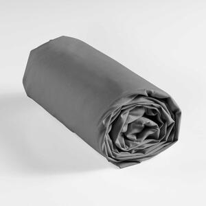 Antracitno siva pamučna plahta s gumom 180x200 cm Lina – douceur d'intérieur