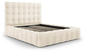 Bež tapecirani bračni krevet s prostorom za pohranu s podnicom 140x200 cm Bali – Cosmopolitan Design