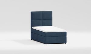 Tamno plavi tapecirani krevet s prostorom za pohranu s podnicom 80x200 cm Lena – Ropez
