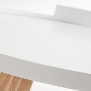 BRUKS pomoćni stolić prirodno drvo bijele boje