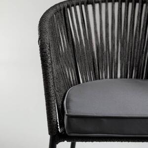 JANE stolica sa rukonaslonom, crno uže