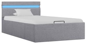 VidaXL Hidraulični okvir za krevet od tkanine LED svjetlosivi90x200 cm