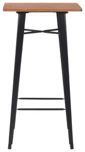 VidaXL Barski stol crni 60 x 60 x 108 cm od masivne borovine i čelika