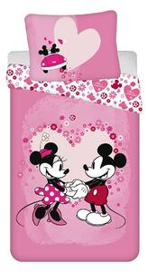 Dječja posteljina od mikrofibre MICKEY I MINNIE LOVE ružičasta Dimenzije posteljine: 70 x 90 cm | 140 x 200 cm