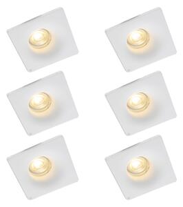 Set od 6 ugradbenih reflektora bijeli 12 cm okrugli - Gypsy Stucco