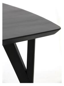 Crni blagovaonski stol s pločom stola od bagrema 100x220 cm Quenza – Light & Living