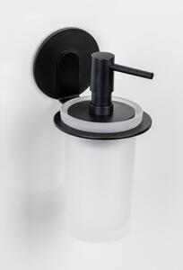 Mat crni stakleni samoljepljiv dozator sapuna 150 ml Bivio – Wenko