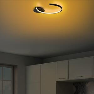 Crna LED stropna svjetiljka 33x46 cm Moon – Opviq lights
