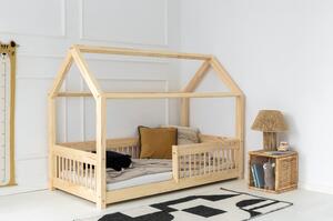 Dječji krevet od masivnog bora u obliku kućice 70x140 cm u prirodnoj boji Mila MBW – Adeko