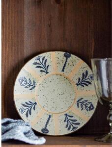 Svijetlo plavi/krem desertni tanjur od kamenine ø 16 cm Leonie – Bloomingville