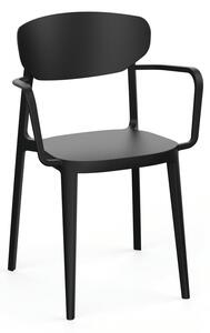 Crna plastična vrtna stolica Mare – Rojaplast