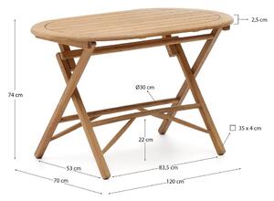 Vrtni stol od masivnog bagrema 70x120 cm Dandara – Kave Home