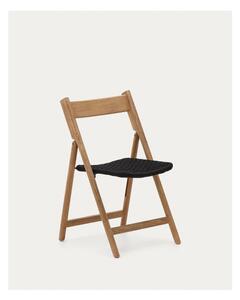 Crna/u prirodnoj boji vrtna stolica od masivnog drveta Dandara – Kave Home