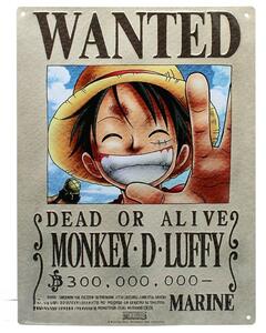 Metalni znak One Piece - Luffy Wanted