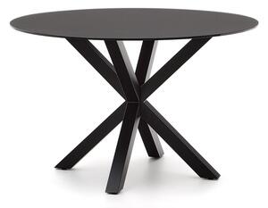 Crni okrugli blagovaonski stol sa staklenom pločom stola ø 120 cm Argo – Kave Home