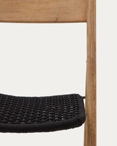 Crna/u prirodnoj boji vrtna stolica od masivnog drveta Dandara – Kave Home