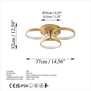 LED stropna svjetiljka u zlatnoj boji ø 17 cm Halka – Opviq lights