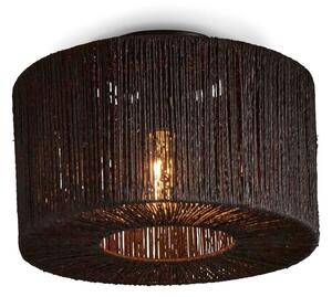 Crna stropna svjetiljka sa sjenilom od jute ø 30 cm Iguazu – Good&Mojo