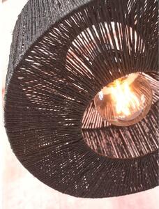 Crna stropna svjetiljka sa sjenilom od jute ø 30 cm Iguazu – Good&Mojo