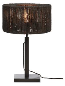 Crna stolna lampa sa sjenilom od jute (visina 37 cm) Iguazu – Good&Mojo