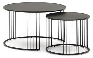 Okrugli pomoćni stol sa staklenom pločom stola ø 75 cm Hadar – Kave Home