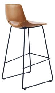 Konjak smeđe barske stolice u setu 2 kom od umjetne kože (visine sjedala 76 cm) Zahara – Kave Home