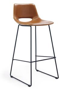 Konjak smeđe barske stolice u setu 2 kom od umjetne kože (visine sjedala 76 cm) Zahara – Kave Home