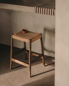 Smeđe/u prirodnoj boji barske stolice u setu 2 kom od punog hrasta (visine sjedala 66 cm) Yalia – Kave Home