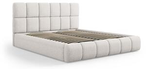 Svijetlo sivi tapecirani bračni krevet s prostorom za pohranu s podnicom 140x200 cm Bellis – Micadoni Home