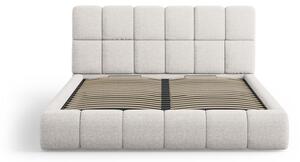 Svijetlo sivi tapecirani bračni krevet s prostorom za pohranu s podnicom 160x200 cm Bellis – Micadoni Home