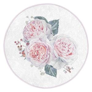 Bijeli/ružičasti periv/pogodan za robotski usisavač okrugli tepih ø 100 cm Comfort – Mila Home