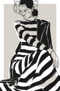 Ilustracija Striped Dress, Treechild