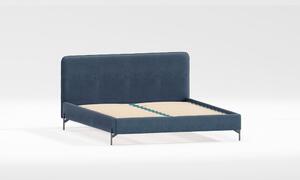 Tamno plavi tapecirani krevet s podnicom 90x200 cm Barker – Ropez