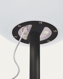 Bijela/crna LED stojeća svjetiljka s daljinskim upravljačem (visina 120 cm) Dinesh – Kave Home