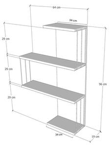 Bijela/u prirodnoj boji polica s više razina u dekoru bora 64 cm Cambel – Kalune Design