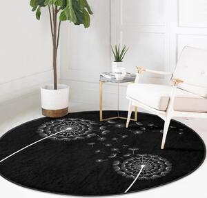 Crni periv/pogodan za robotski usisavač okrugli tepih ø 120 cm Comfort – Mila Home