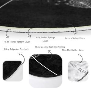 Crni periv/pogodan za robotski usisavač okrugli tepih ø 120 cm Comfort – Mila Home