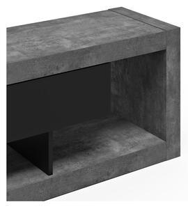 Crna/siva TV komoda u betonskom dekoru 175x52 cm Nara – TemaHome