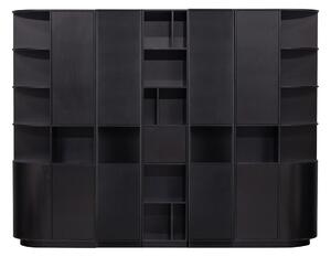 Crna modularna biblioteka od masivnog bora 276x210 cm Finca – WOOOD