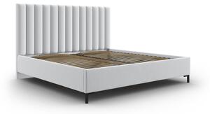 Svijetlo sivi tapecirani bračni krevet s prostorom za pohranu s podnicom 200x200 cm Casey – Mazzini Beds