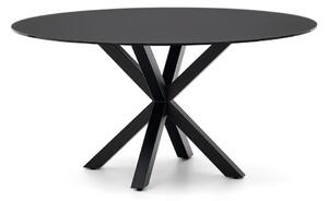 Crni okrugli blagovaonski stol sa staklenom pločom stola ø 150 cm Argo – Kave Home