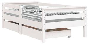 VidaXL Okvir za dječji krevet s ladicama bijeli 70x140 cm od borovine