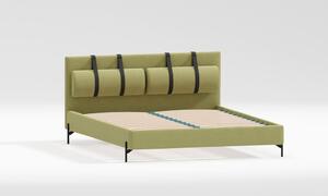 Svijetlo zeleni tapecirani bračni krevet s podnicom 200x200 cm Tulsa – Ropez