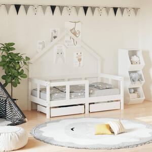 VidaXL Okvir za dječji krevet s ladicama bijeli 70x140 cm od borovine