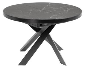 Crni okrugli proširiv blagovaonski stol s keramičkom daskom ø 160 cm Vashti – Kave Home